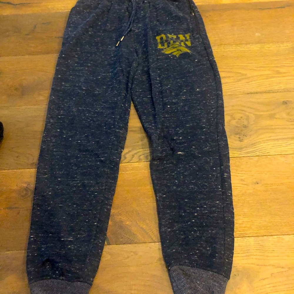 NFL team apparel blue denver bronco sweat pants